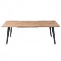 STIK - Table Repas 150cm Allongeable Plateau Effet Bois Brut