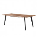 STIK - Table Repas 150cm Allongeable Plateau Effet Bois Brut