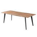 STIK - Table Repas 150cm Allongeable Plateau Effet Bois Brut