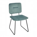 VINCE - Lot de 2 Chaises Velours Bleu Céladon