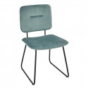 VINCE - Lot de 2 Chaises Velours Bleu Céladon