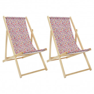 MILIM - Lot de 2 Chiliennes Tissu Motif Fleuri