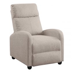 MELBOURNE - Fauteuil Relax Pushback Tissu Gris Taupe
