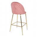 MEYRIN - Lot de 6 Chaises Hautes Velours Rose et Pieds Métal Doré