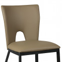 CATALIA - Lot de 2 Chaises Taupe Métal et Simili