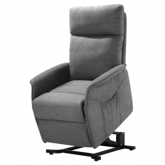 LISSONE - Fauteuil Relax et Releveur Electrique Tissu Gris