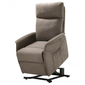 LISSONE - Fauteuil Relax et Releveur Electrique Tissu Taupe