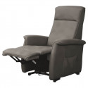 BARRENCE - Fauteuil Relax et Releveur Electrique Tissu Aspect Cuir Marron Grisé