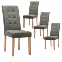 BOSTON - Lot de 4 Chaises Taupe Capitonnées