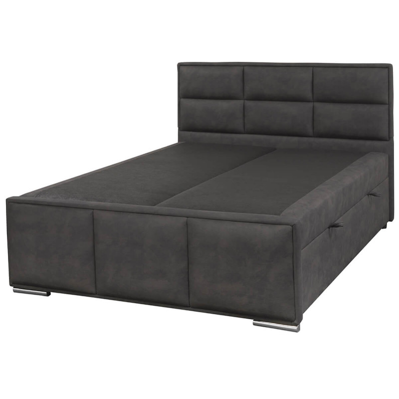 NALA - Lit-Coffre Boxspring 180x200cm Simili Cuir Marron