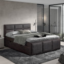 NALA - Lit-Coffre Boxspring 180x200cm Simili Cuir Marron