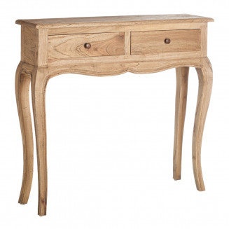 CELINE - Console 2 Tiroirs Bois Exotique Naturel