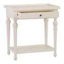 DIANA - Console 1 Tiroir Bois Aspect Vieilli Blanc Cassé