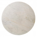 NELLY - Table Basse Ø90 cm Métal Noir Plateau Marbre Blanc