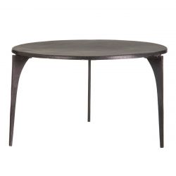 GOSTA - Table Basse Ronde en Aluminium laqué noir