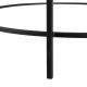 REDONDO - Table Basse Ø90cm Verre Grisé et Métal Noir