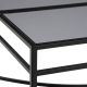 REDONDO - Table Basse L.100cm Verre Grisé et Métal Noir