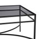 REDONDO - Table Basse L.100cm Verre Grisé et Métal Noir