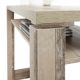 COOKIE - Table Bar 120cm avec Etagère Aspect Bois Vieilli