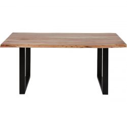 JAIPUR - Table Repas 180cm Acacia et Métal Noir Piètement X