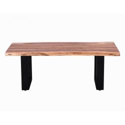 JAIPUR - Table Basse 120cm Acacia et Métal Noir Piètement U