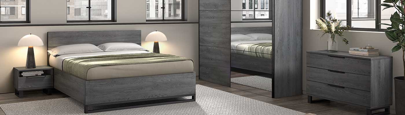 Chambre bois gris Carlin